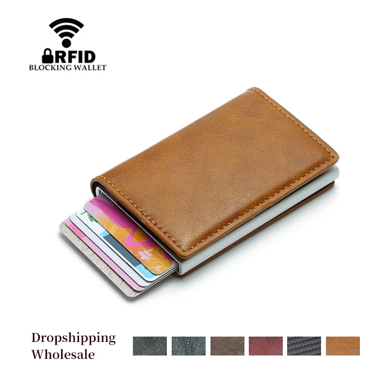 Мини кошелек Rfid 2020 модный карбоновый держатель для кредитных карт Женский Умный