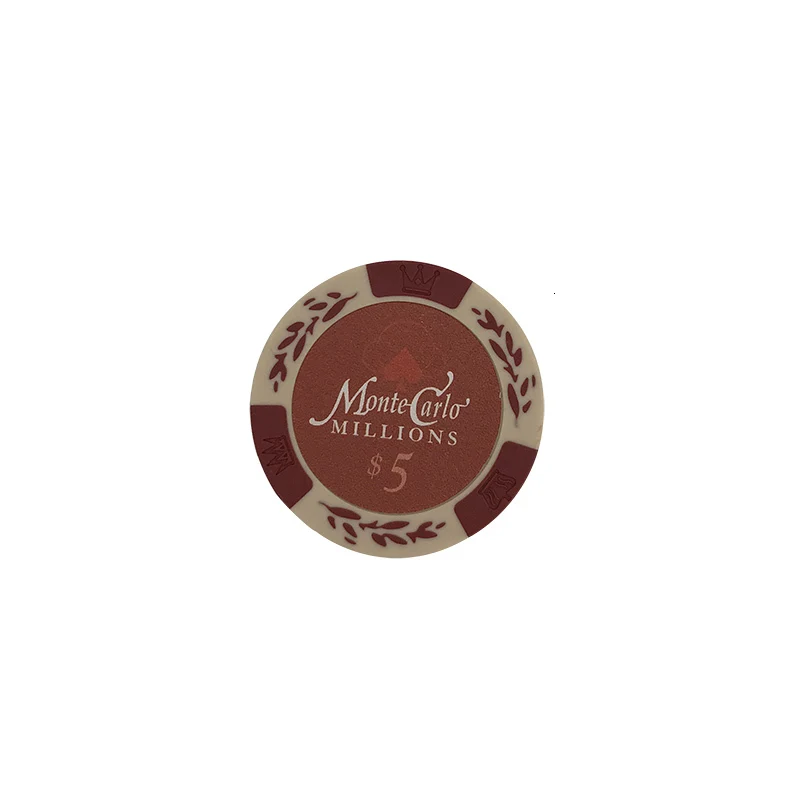 5 yuan face value K8356 25 шт./лот доллар пшеничной пленки глиняные чипы монеты Baccarat Texas Hold'em Цвет Корона глина покерные игровые чипы Pokerstars 14 г - Цвет: 5 yuan face value