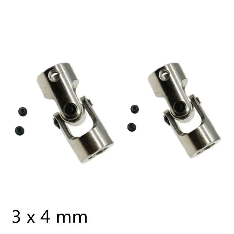 

2PCS RC Motor Shaft Coupling Universal Joint Connector Silver for Boat Car