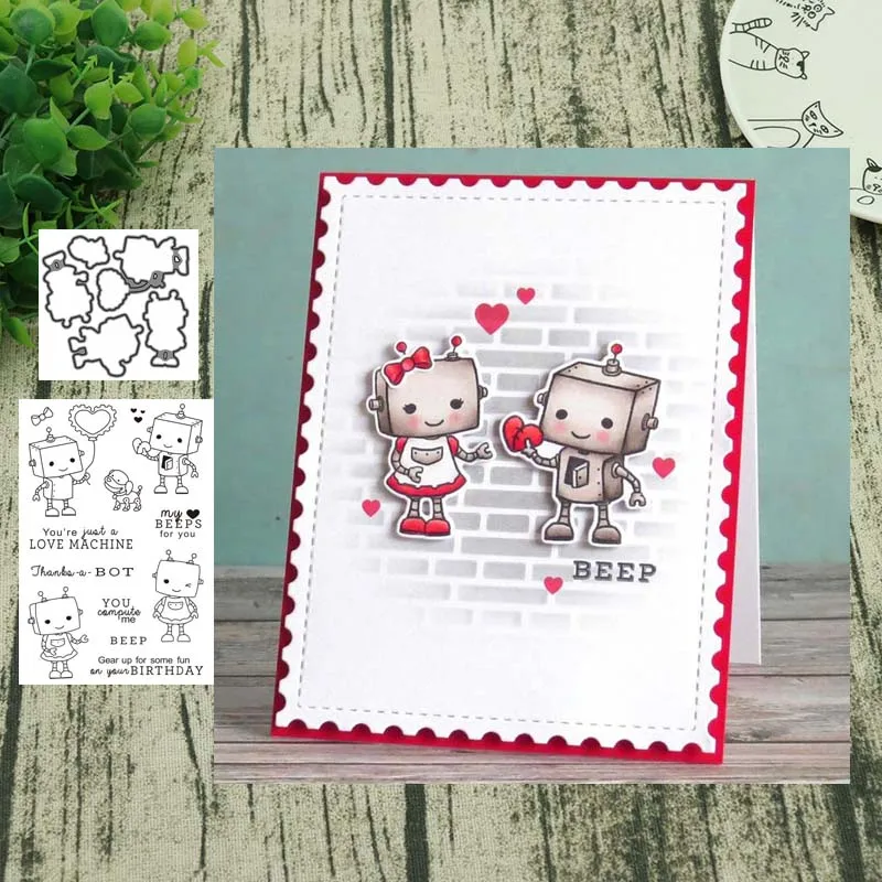 Любовь машина металлический Трафаретный вырубной штамп и прозрачные наклейки