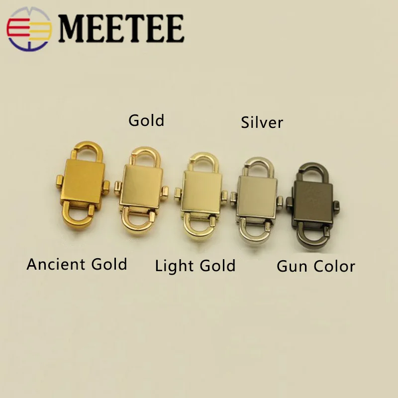 Meetee 2/5 шт., 12X32 мм Металлические цепи пряжки для регулировки сумки цепи Изменение Длина крюк DIY брелок повесить оснастки пряжкой аксессуар BF458