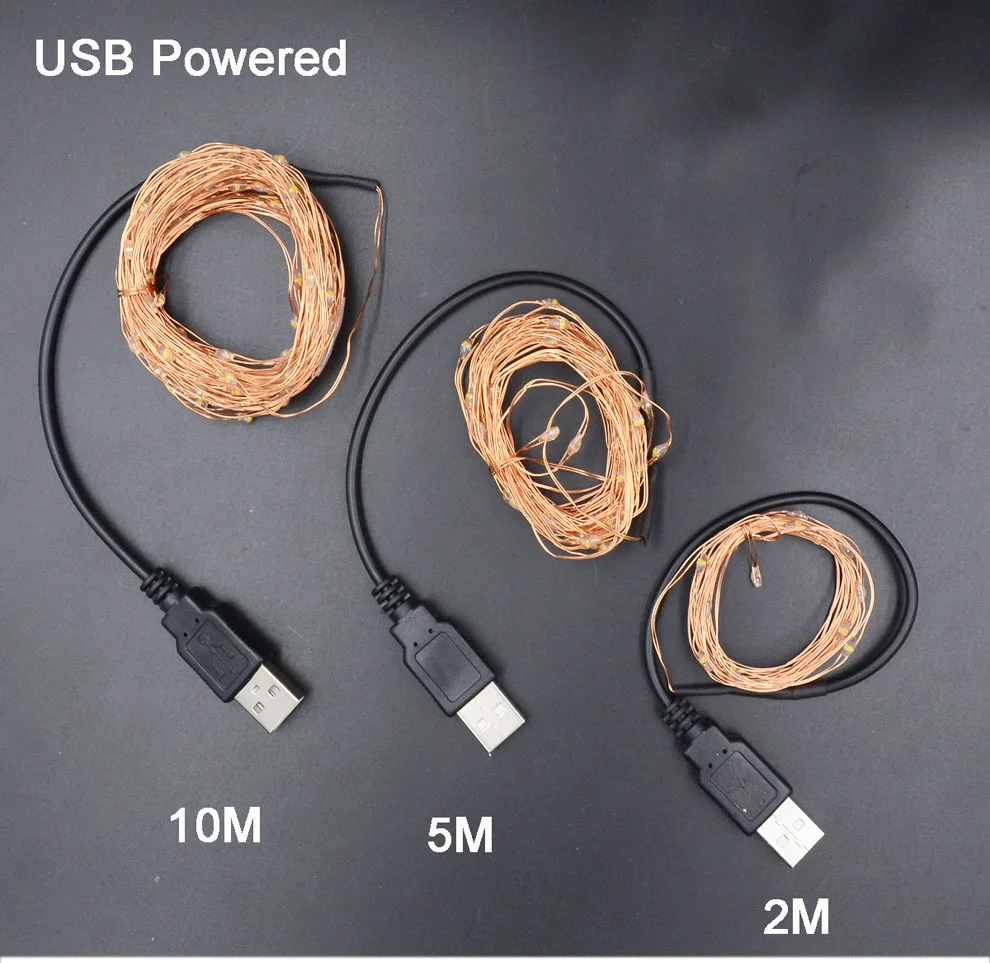 2 м, 3 м, 5 м, 10 м, питание от usb/питание от батареи, светодиодные Рождественские огни, медная гирлянда, сказочные огни, гирлянда, праздничная, свадебная, декоративная