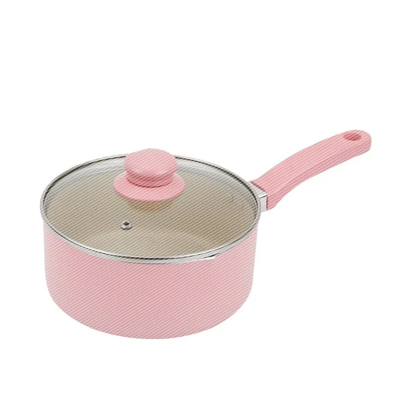 16/18 см розовая кастрюля для супа портативная с антипригарным покрытием сковорода