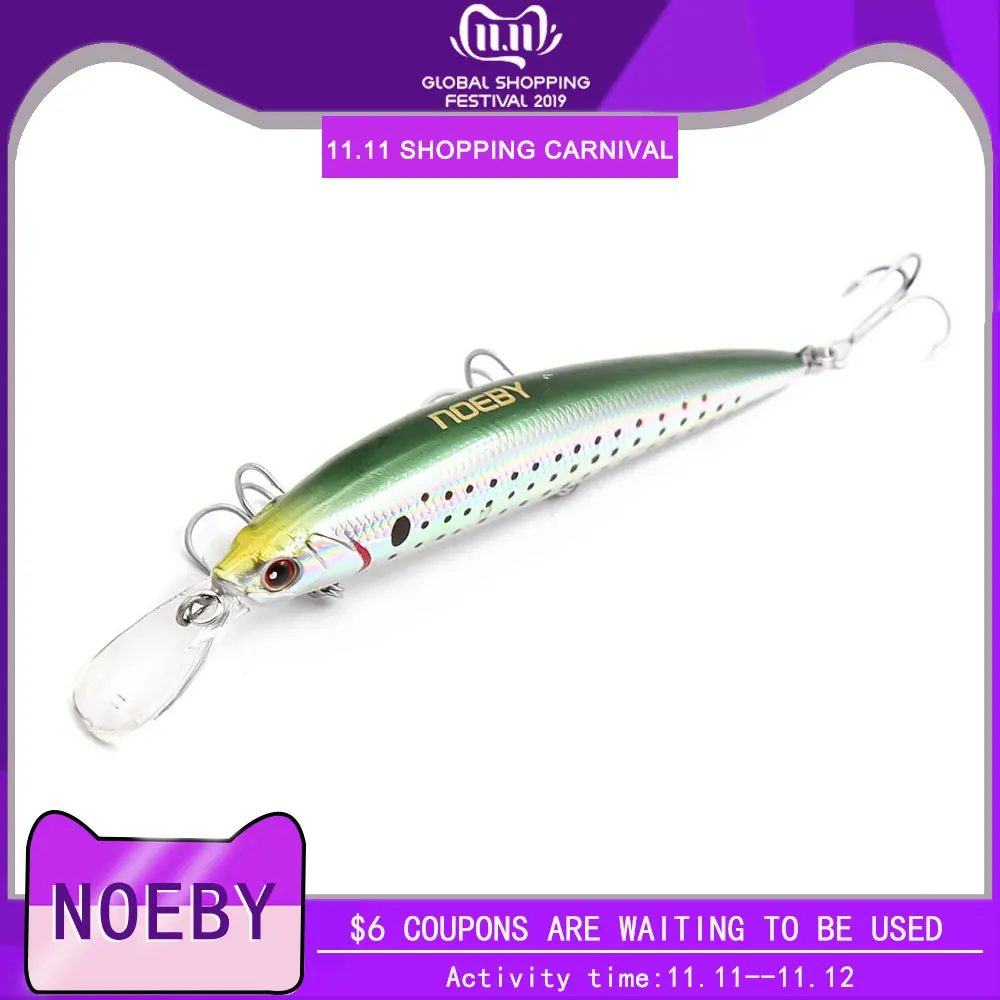 Noeby minnow жесткая приманка для рыбалки 110 мм 36 г погружающаяся 0 2 3 м Морская рыбалка