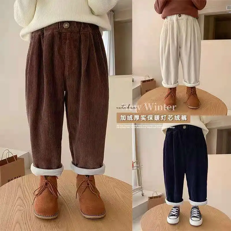 Шаровары Вельветовая детская одежда спортивный костюм зимние хлопковые брюки