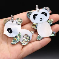natural mother of pearl shell charms fashion handmade shells animal panda pendant for women men diy necklace jewelry making gift