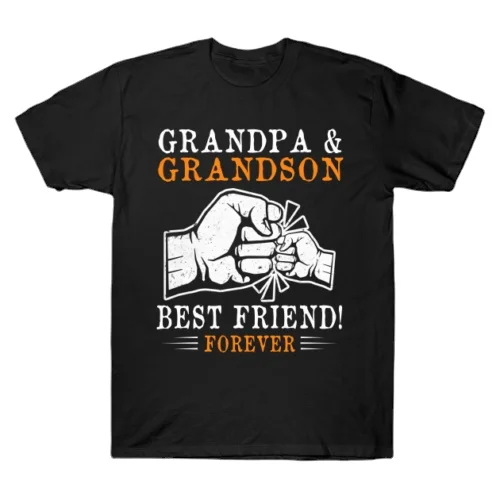 

Men's 2021 Grandpa And Grandson Best Friend Forever O - Collar Four - Season Printed T-shirt Short Sleeves