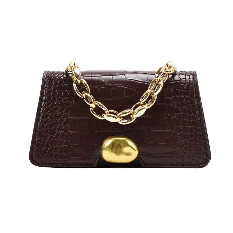 

European and American fashion ladies portable chain bag 2020 new high-quality retro shoulder bag simple PU messenger female bag