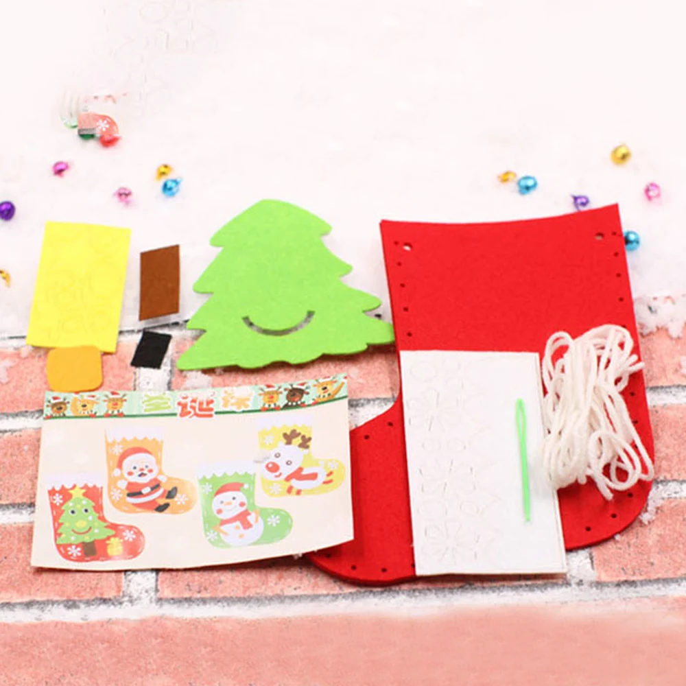 10 шт. детский Рождественский чулок ручной работы набор сделай сам Мультяшные