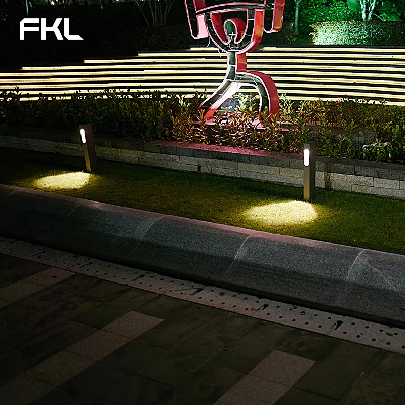 FKL простой современный сад во дворе колонна лампа уличный фонарь наружный пейзаж