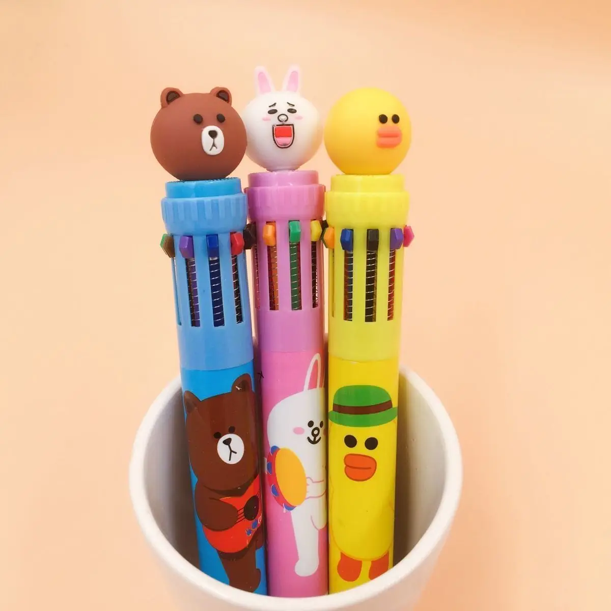 3 шт набор милая Шариковая ручка «Мультяшки» Kawaii 6 цветов Шариковая ручка для офиса и школы канцелярские принадлежности