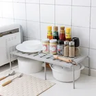 Выдвижной органайзер для кухонного шкафа, кухонная посуда, многослойная полка для хранения приправ, многоцелевая Пластиковая Полка для дома