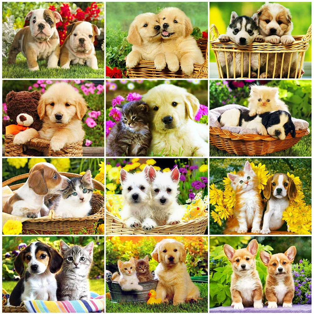 

EverShine полная площадь алмазная мозаика собаки вышивка крестиком алмазная вышивка кошки картина из страз животные набор декор для дома