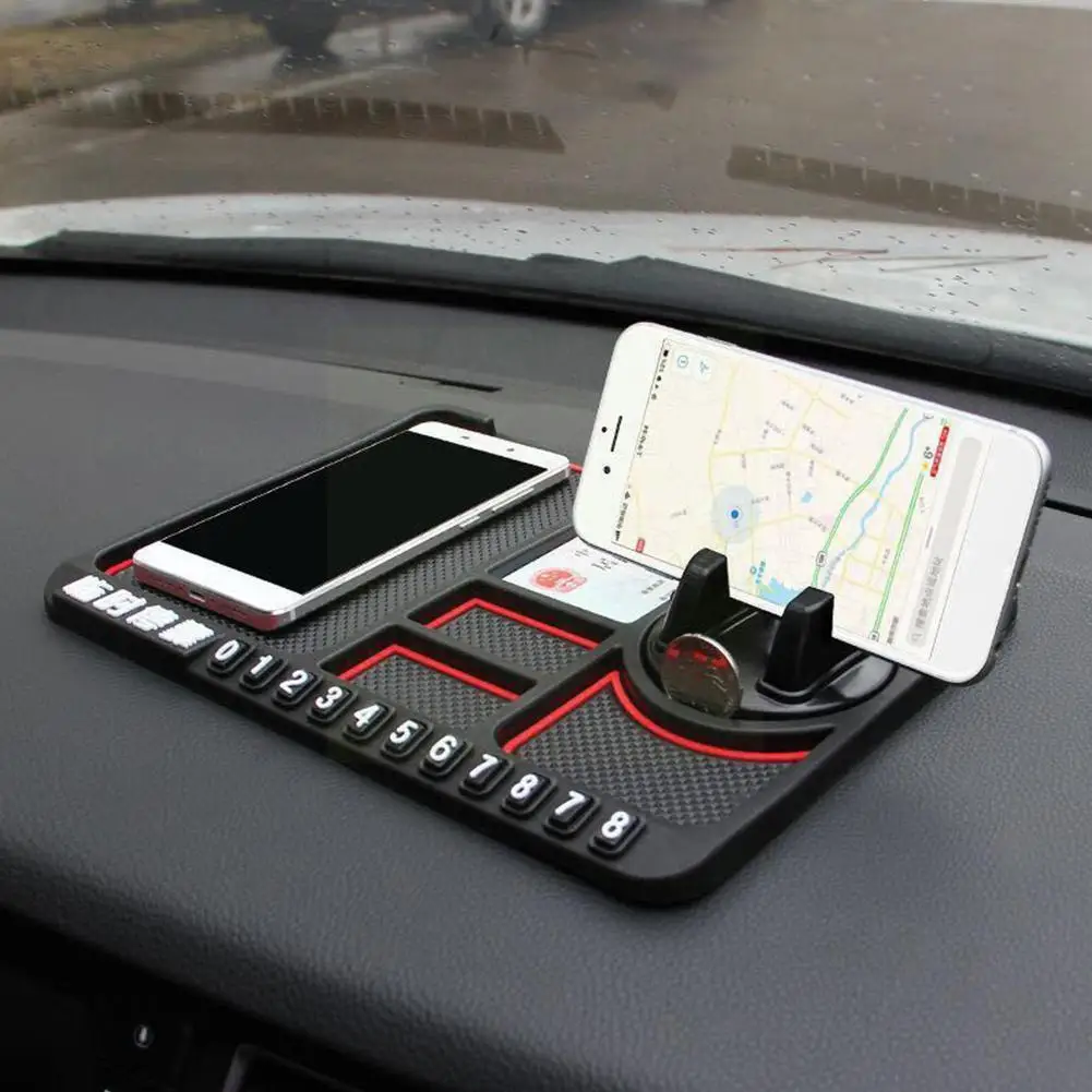 

Car Phone Holder Multifunctional Car Anti-Slip Mat Silicone Slip Slip Phone Sticky Mount Anti Non Dashboard Auto Phone Hold T8J4