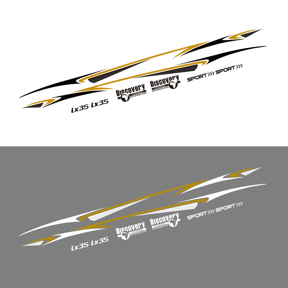

8PCS Car Side Stickers For Hyundai IX35 Discovery Letters Vinyl Film Decals Racing Sport Styling DIY Car Tuning Accessories