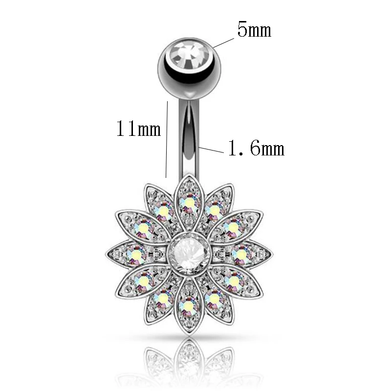 

Sexy Women Crystal Belly Piercing Rose Gold Barbell Earrings Surgical Steel Navel Belly Button Rings Body Jewelry Navel Ring