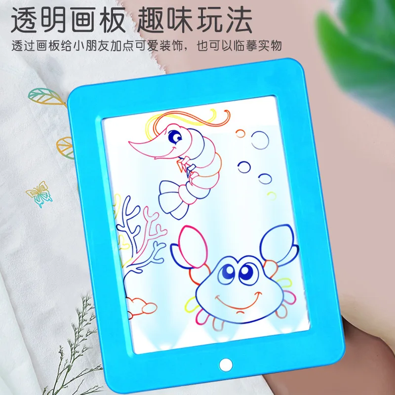 3D Светодиодная магическая доска для рисования детей панель светящийся трафарет