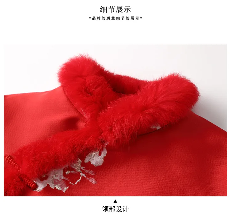 new year chinese-style dress Tang Costume collar cotton-padded jacket retro printing long-sleeved Short coat winter jackets