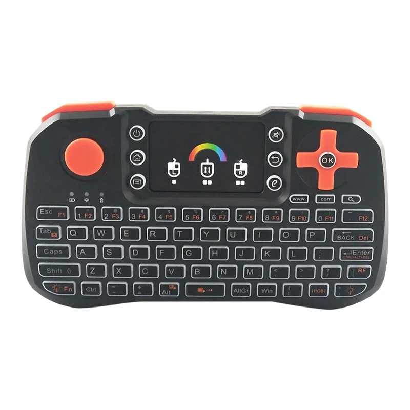 

Wireless Smart Remote Control Mini Game Remote Sensing Keyboard 2.4G+Keyboard+Mouse Touchpad+Colorful for Computer TV