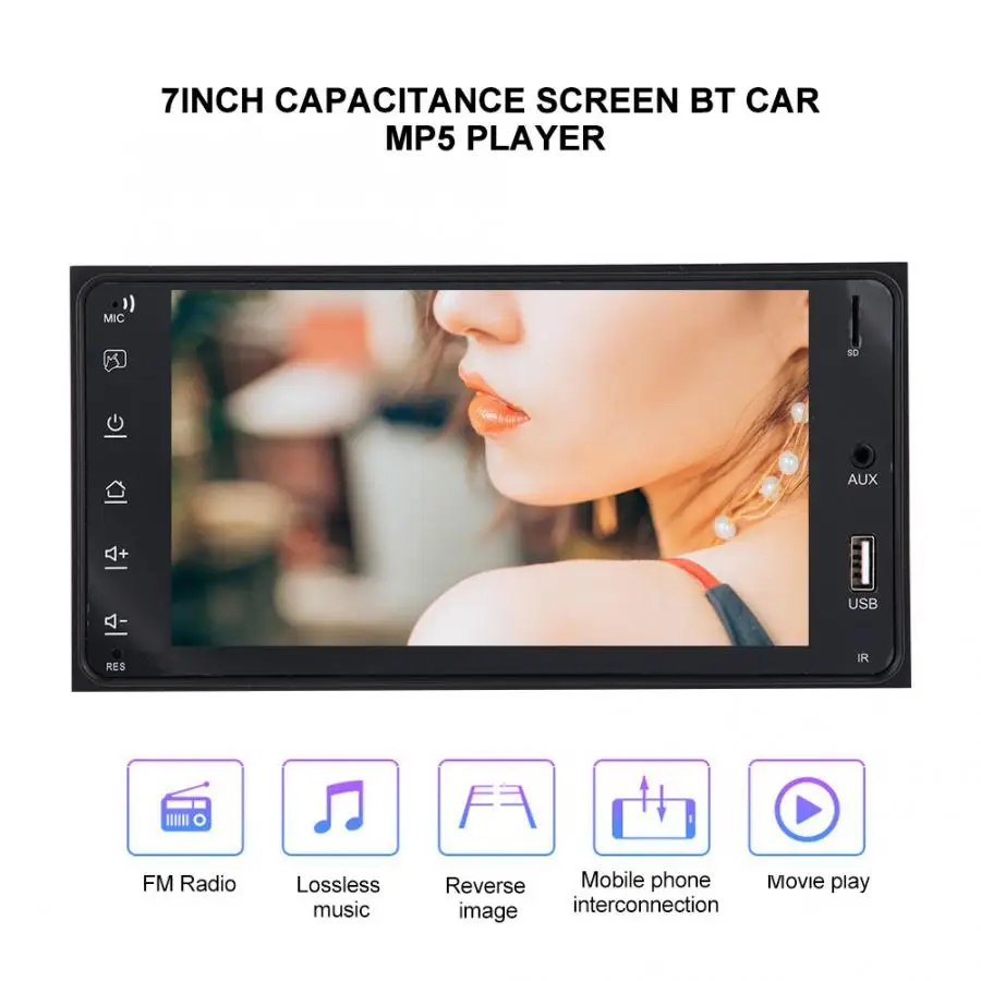 7 дюймовый стерео mp5 видеоплеер с поддержкой Bluetooth гарнитура громкой связи FM радио