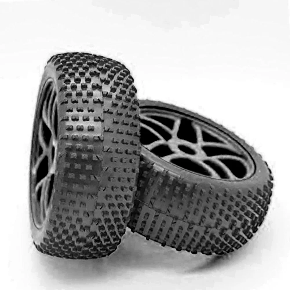 

4pcs Hex Adapter Tyre Universal Hub 17mm Wheel Hollow Solid Durable Rubber Tires Black For RC 1/8 Off-Road Car