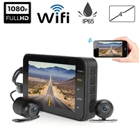 fhd 1080p waterproof wifi camera 4 motorcycle dvr front rear dual camera driving video recorder dash cam moto bike hd