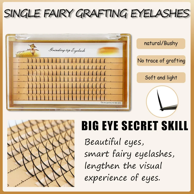 

Single Grafted Eyelashes Angel Fairy Eyelashes Mixed 8-14mm Fairy Eyelashes Handmade 3D Soft Single Cluster Grafted Eyelashes