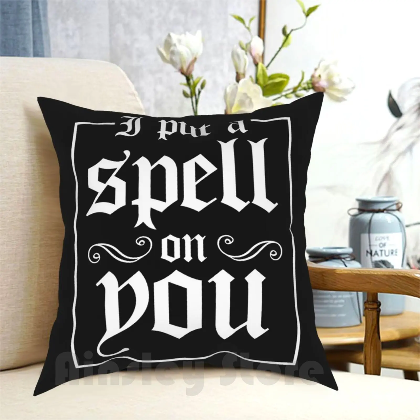 

I Put A Spell On You Pillow Case Printed Home Soft DIY Pillow cover I Put A Spell On You Halloween Witch Witches Spell