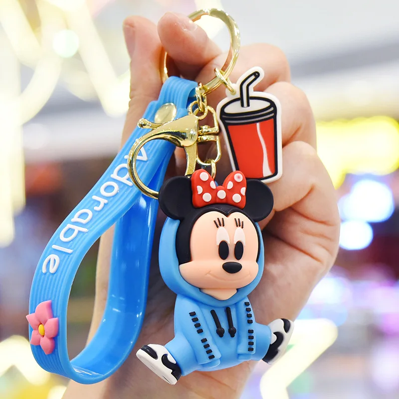 Брелок для ключей Disney Подвесные брелки из ПВХ с рисунком Микки и Минни подарок на