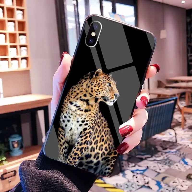 

CUTEWANAN Animal leopard texture Phone Case Cover Tempered Glass For iPhone 11 Pro XR XS MAX 8 X 7 6S 6 Plus SE 2020 case
