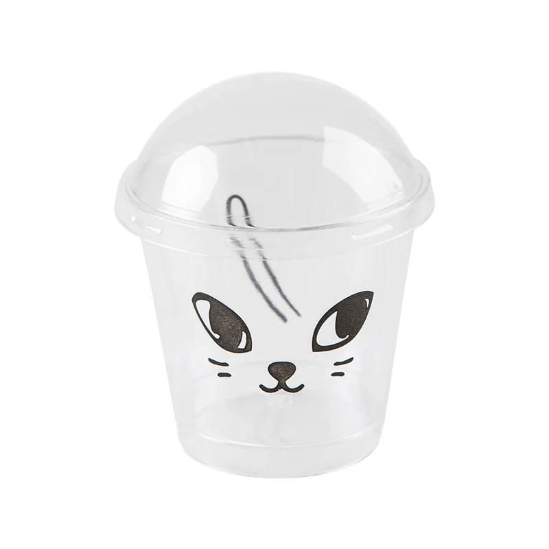 

25pcs High quality transparent creative disposable cake cup child birhtday party baking tool diy dessert plastic cup with lid