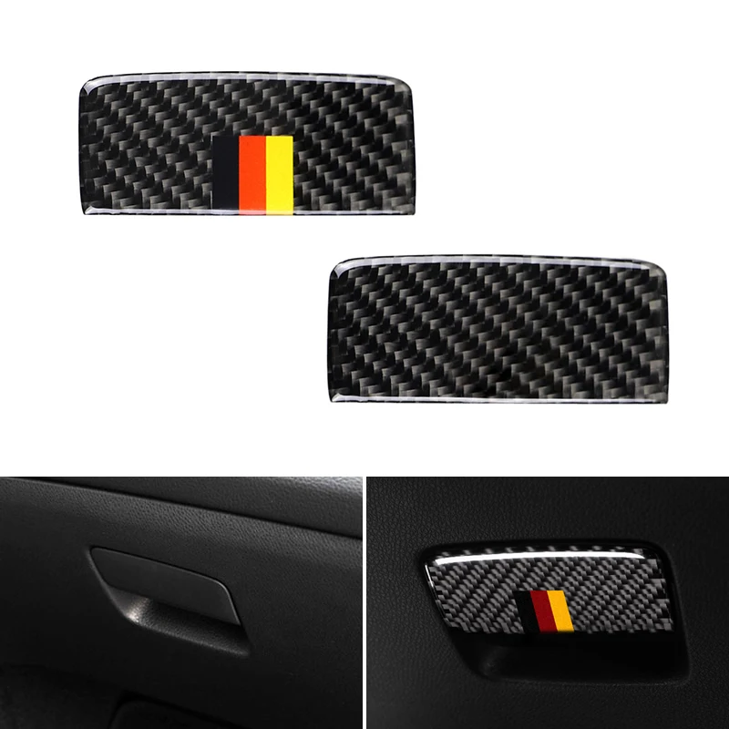

Car Styling Real Carbon Fiber Passenger Side Storage Box Pull Handle Cover Trim For Mercedes Benz A CLA Class 13-18 / GLA 15-18