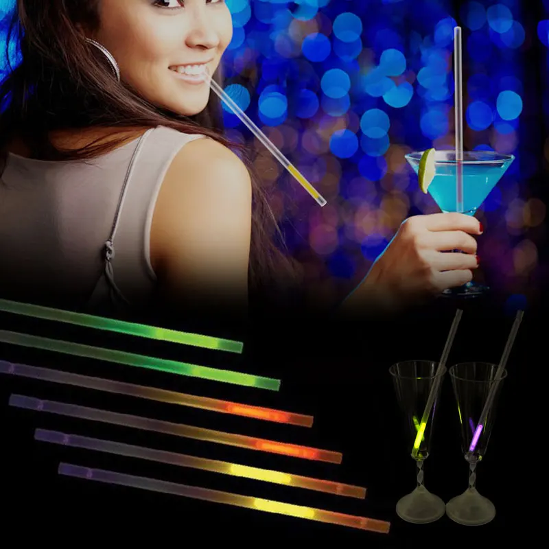 Флуоресцентная Солома для питья кухонные принадлежности украшение дома клуба