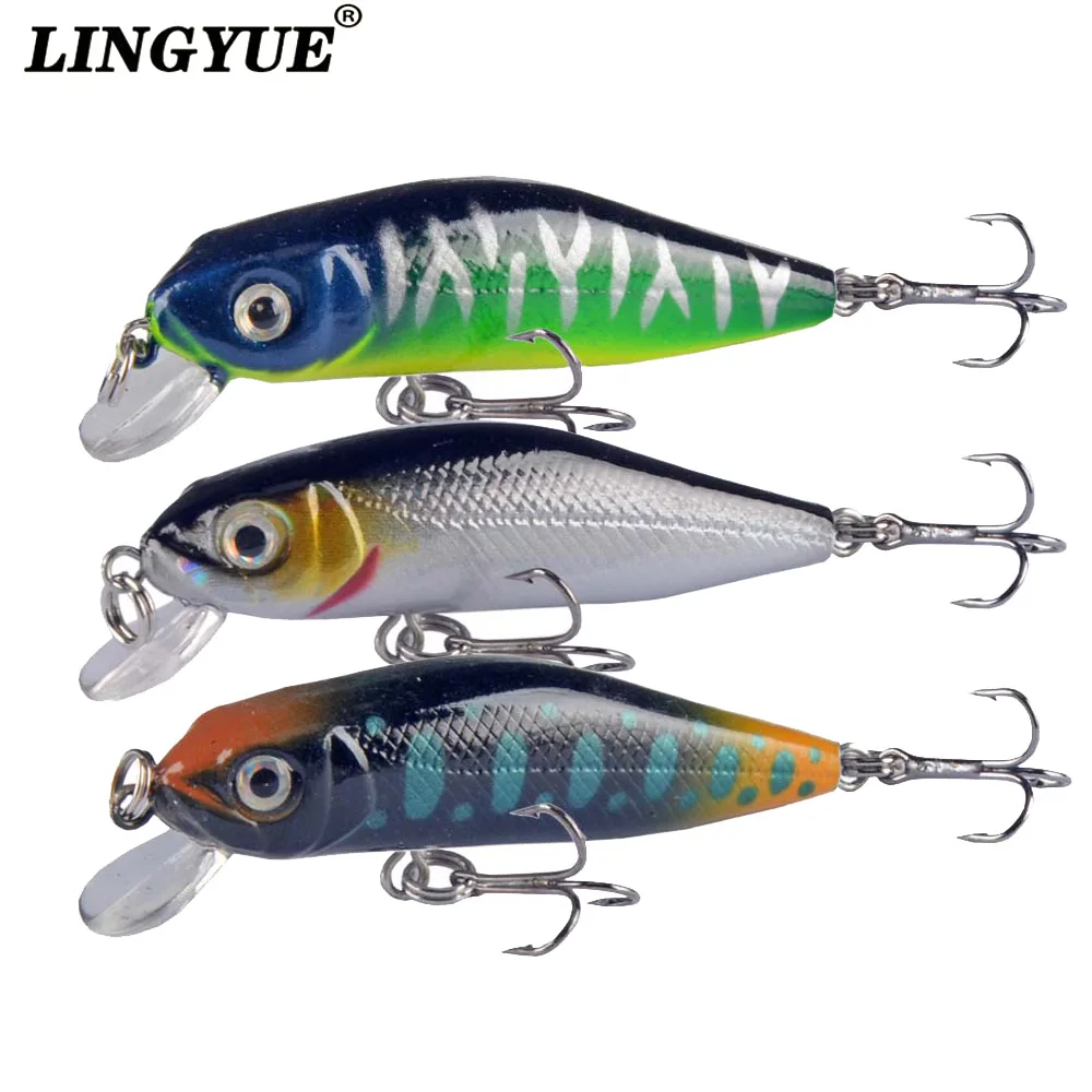LINGYUE плавающий небольшой Minnow приманки 60 мм 4 5 г Твердый Воблер Topwater воблеры