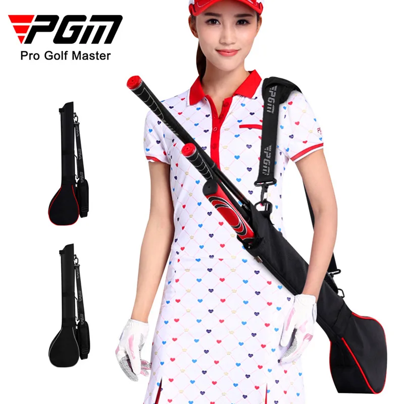 PGM Golf Gun Fold Soft Bag Travel Club Portable Golf Bag Can Packed 3 Club Nylon Black and Silver Capacity Bolsas Golf Mujer New