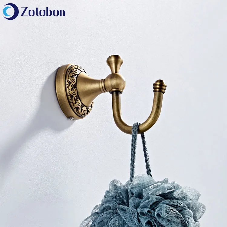 ZOTOBON Home Coat Hanger Wall Hooks Decorative Antique Brass Cap Keys Rack Hanging Europe Style Bathroom Towel Robe M205 | Обустройство