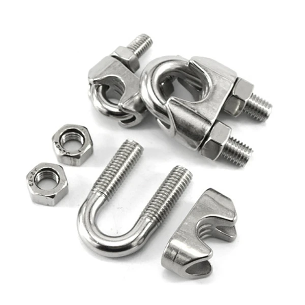 Promotion! M4 5/32 Inch 304 Stainless Steel U-Shape Bolt Saddle Clamps Cable Wire Rope Clips 10PCS | Обустройство дома