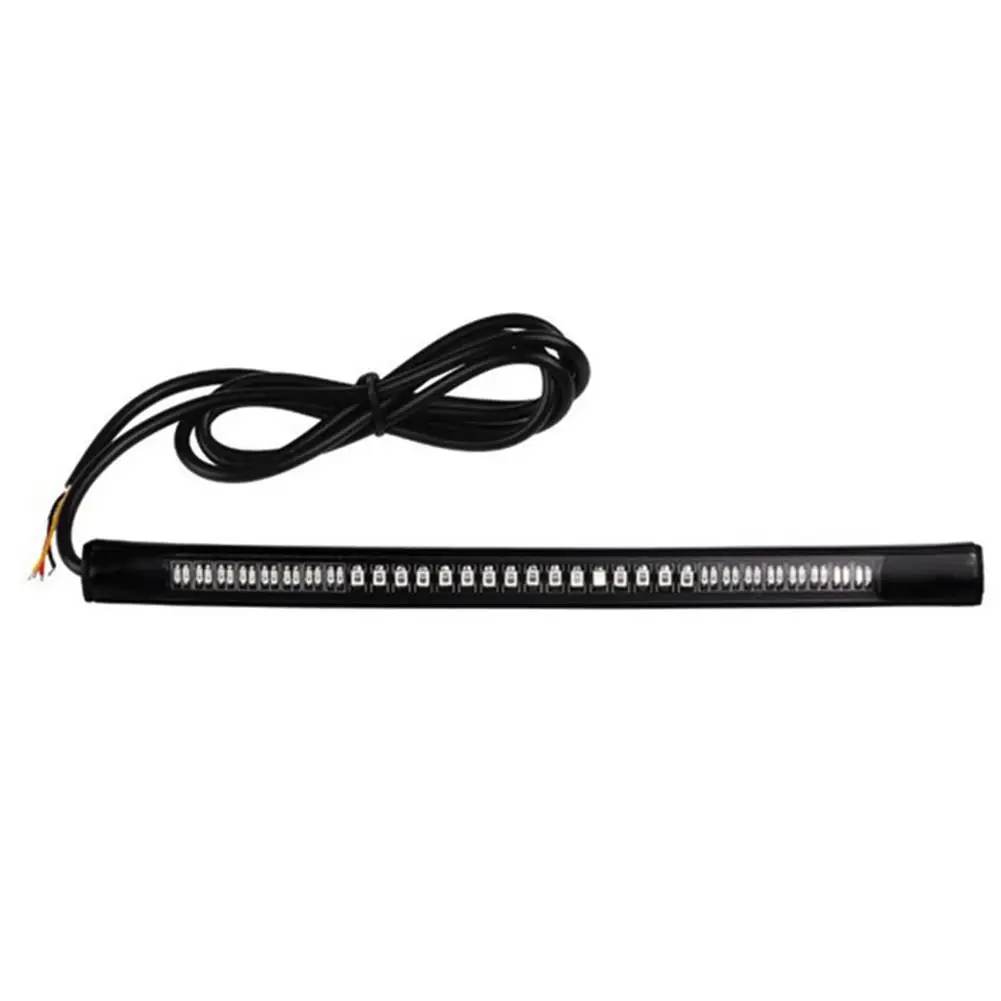

VODOOL Flexible Motorcycle Light Bar Strip Tail Brake Stop Turn Signal License Plate Light Integrated 48 LED