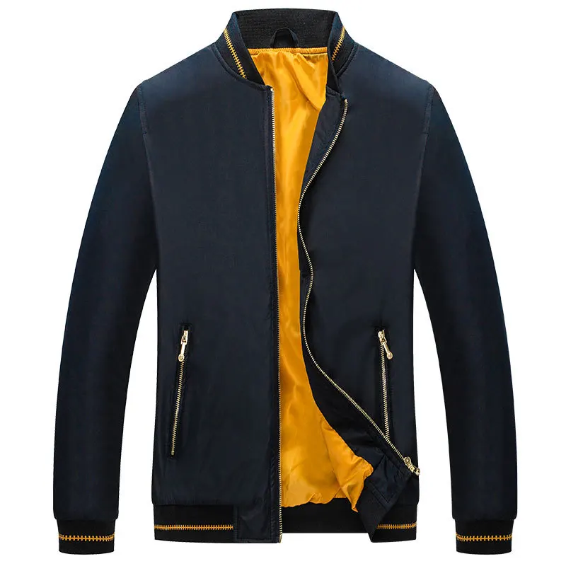 

Middle-aged Men's Jacket Spring And Autumn Casual New Male Coat Stand-up Collar Business Jacket Large Size Zipper Autumn Jacket