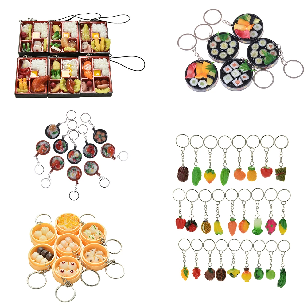 

1 Piece Simulation Food Lanyard Toy Miniature Food Japanese Sushi Ramen Pretend Play Kitchen Set Toys For Girls Juguetes