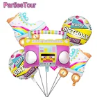 Boombox воздушные шары роликовые ледяные коньки назад в 80-вечерние ничные шары диско 90-х годов рок-н-ролл украшение для дня рождения вечевечерние