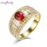 loverjewelry women ruby rings real 18kt yellow gold 100 genuine diamonds natural ruby ring for female party christmas gifts
