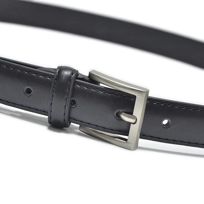 

Women Retro Pu Belt New Pin Buckle for Women Black Metal Buckle Waistband Female Dress Jeans Fashion
