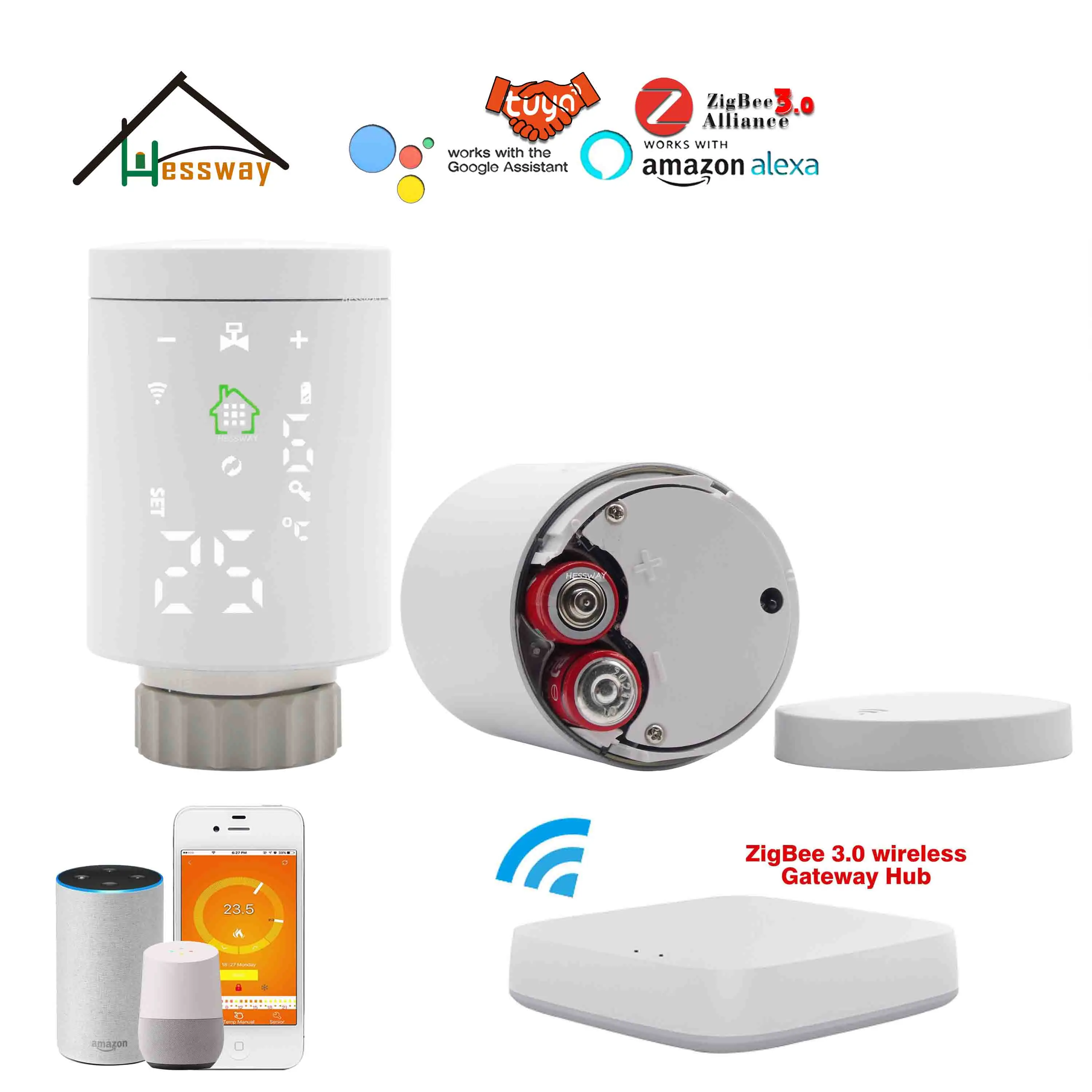 Терморегулятор HESSWAY Wi-Fi tuya zigbee клапан термостата для умного контроля ворот