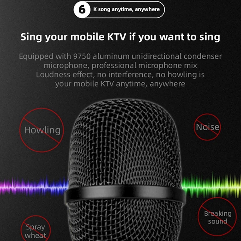 

2Set Wireless Microphone Dual Speaker Condenser Bluetooth Karaoke Speaker Microphone for Karaoke/Singing, Golden & Red