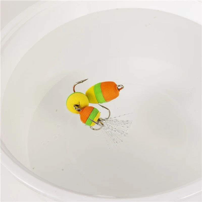 

2PCS Foam Bait Hook 2.54cm High Carbon Steel Round Shape Artificial Foam Soft Fishing Baits Lures Tackle Accessory With Hook