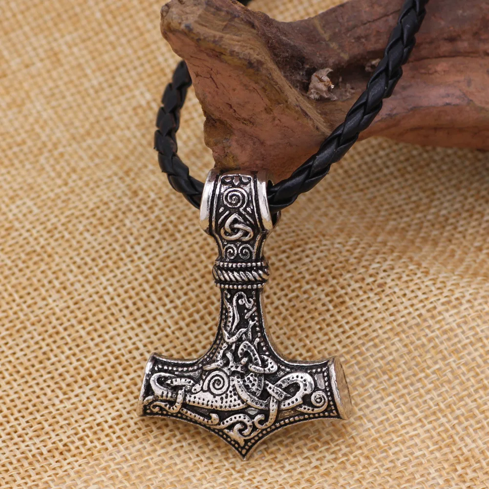 Дропшиппинг 1 шт thor's hammer mjolnir кулон ожерелье viking скандинавский норвежский колье