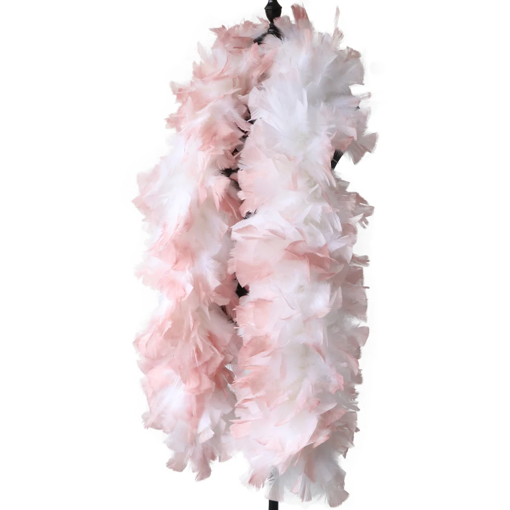 

2 Yards Bicolor Turkey Feather Boa 200 Grams Decor for Home Party Wedding Clothes Dress Shawl Jewelry Accessory Crafts Plume