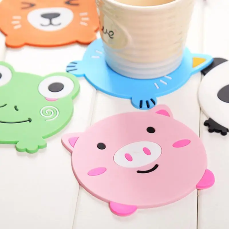 

1Pcs Cartoon Animal Shape Silicone Coaster Coffee Table Cup Mats Pad Heat Insulation Cup Pads Placemat Kitchen Accessories Hot