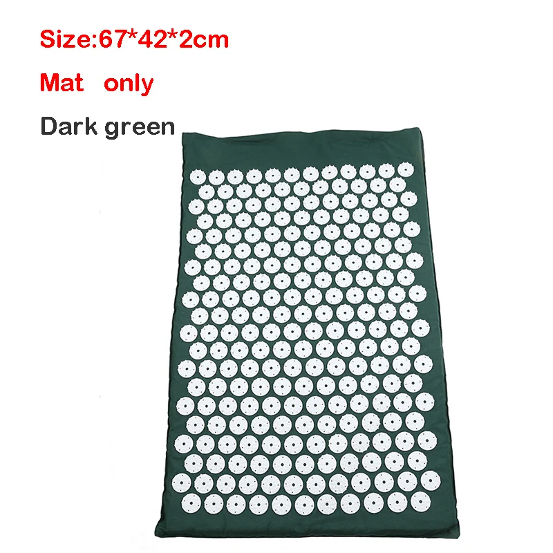 Dark green mat only Коврик для йоги и акупрессуры для спины и тела, снимающий напряжение при напряжении, ABS, Спайк, акупрессура, массажный расслабляющий коврик для боли - Цвет: Dark green mat only